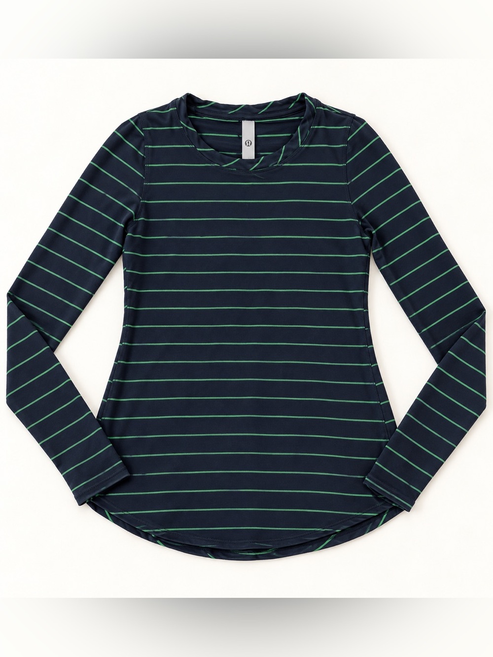 lululemon athletica Navy Long-Sleeve with Green Stripes